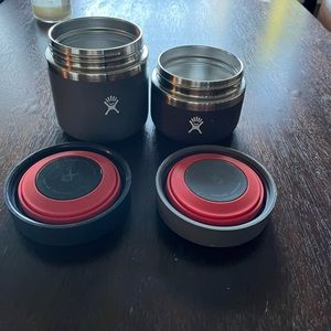 Two hydro flask thermoses